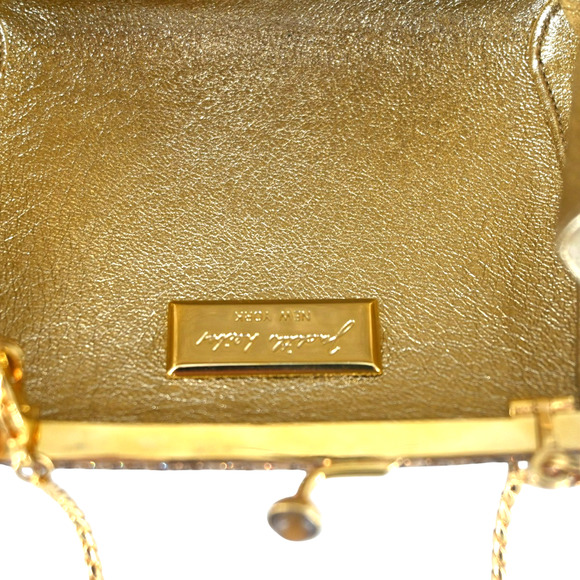 Judith Leiber Gold Rhinestone Crystal Micro Clutch - Picture 13 of 16